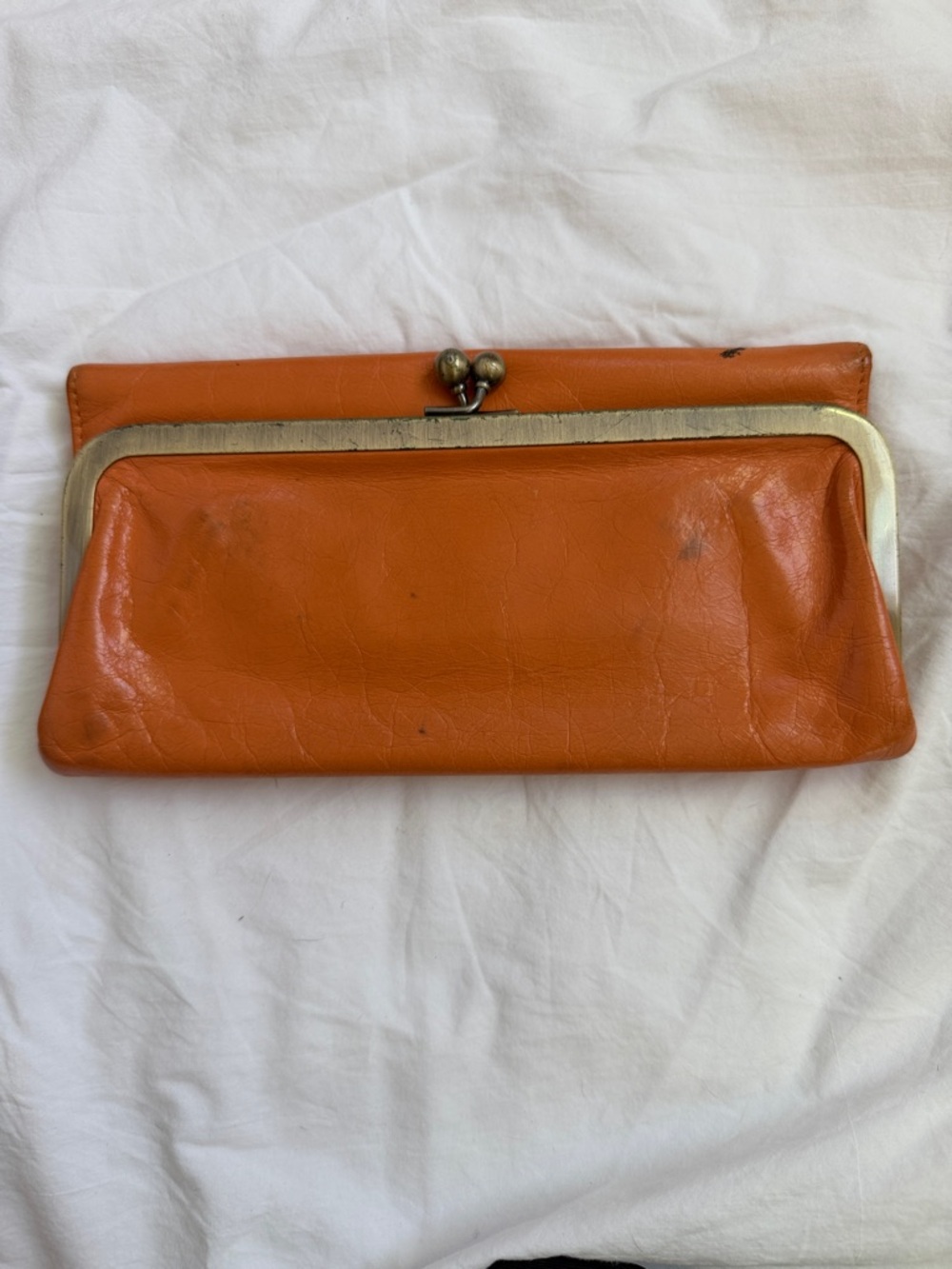 HOBO Salmon Leather Kiss-Lock Clutch Wallet